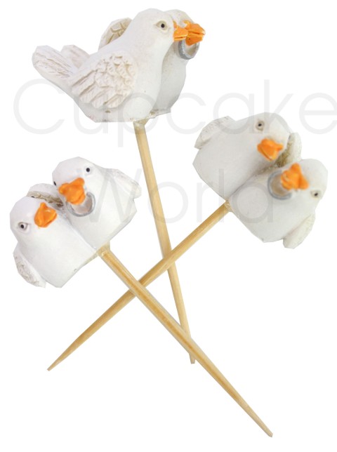 ROBERT GORDON WEDDING DOVE BIRDS CUPCAKE MINIATURE TOPPER 6pc ROBERT GORDON WEDDING DOVE BIRDS CUPCAKE MINIATURE TOPPER 6pc